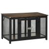 Heavy-Duty Dog Crate Furniture Large Spacious Interior for Medium Dogs Brown Black