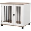 Dog Crate Furniture, Side Table Indoor Dog Kennel, End Table with Lockable Door for Small and Medium Dogs, Dog Cage, Walnut Brown