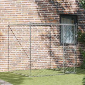 Dog Cage Silver 78.74 x 78.74 x 78.74 in Galvanised Steel