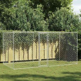 Dog Cage Silver 157.48 x 78.74 x 78.74 in Galvanised Steel