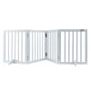 VEVOR Freestanding Pet Barrier, 24" Height x 80.3" Width, 4-Panel Folding Dog Gate for Various Openings