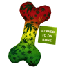 Stoned to da Bone, Cute Stuffed Rasta Leaf Bone Dog Toy, Funny Squeaky Weed Toy, Cool Plush Novelty 420 Gift for for Puppies & Small