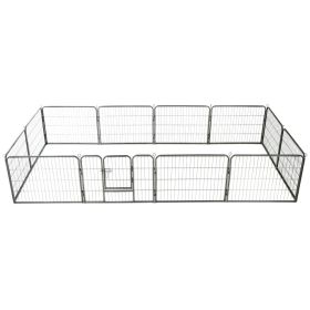 Dog Playpen Black Powder-coated steel 31.5x23.6 in panels