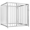Dog Kennel Silver Steel 39.4 x 39.4 x 39.4 in Tough Dog Kennel