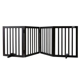 VEVOR Indoor Pet Barrier, 24" Height x 80.3" Width, 4-Panel Folding Gate for Pets, Adjustable and Versatile Dog Fence for Both Wide and Slim Openings