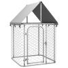 Dog Kennel Silver Galvanized Steel Large Durable Dog Kennel