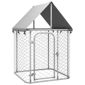 Dog Kennel Silver Galvanized Steel Large Durable Dog Kennel