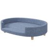 Dog Couch for Large Dogs with Removable Top, Washable Cover, Blue