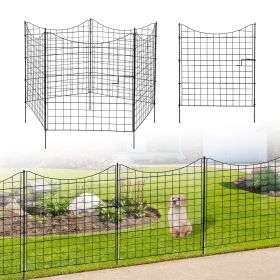 4 Panels Metal Decorative Garden Fence No Dig Animal Dog Barrier Garden Temporary Border Fencing for Yard Patio Outdoor 4 Panels 36"(L)×39"(H)+1 Gate