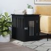 Dog Crate Furniture Black Engineered wood, Steel 17.7x24.4x23.2 in
