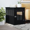 Dog Crate Furniture Black Engineered wood, steel 21.7x31.5x26.8 in