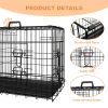 Dog Crate, 42 Inch Large Dog Cage with Divider and Plastic Leak-Proof Pan Tray, Double Door Folding Metal Wire Cage for Indoor, Outdoor, and Travel