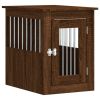 Dog Crate Furniture Brown Oak Engineered Wood, Steel Medium