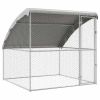 Dog Kennel with Storage Silver 6.56 x 6.56 x 6.56 ft Steel