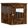 Dog Crate Furniture Smoked Oak Engineered wood, steel
