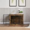 Dog Crate Furniture with Cushion, Wooden Dog Kennel Furniture, Heavy Duty Dog Cage, 32" Dog Kennel with Double Doors, Dog Crates for Small/Medium Dogs