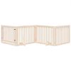 Dog Gate Set of 4 Brown Poplar wood 126 in Foldable Dog Gate