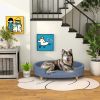 Dog Couch for Large Dogs with Removable Top, Washable Cover, Blue