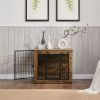 Dog Crate Furniture with Cushion, Wooden Dog Kennel Furniture, Heavy Duty Dog Cage, 27" Dog Kennel with Double Doors, Dog Crates for Small/Medium Dogs