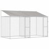 Dog Cage with Roof Silver 157.48 x 78.74 x 101.57 in