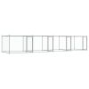 Dog Cage Grey Galvanized Steel 26.2 x 6.6 x 4.9 ft Durable