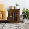 Dog Crate Furniture Brown Oak Engineered Wood, Steel Medium