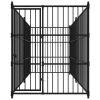 Dog Kennel Black Steel Large Durable Dog Kennel Rectangular
