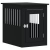 Dog Crate Furniture Black Engineered wood, Steel 17.7x24.4x23.2 in