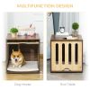 Furniture Style Dog Crate End Table with Removable Door Panel, Dog Crate Bed with Foam Cushion, Safety Lock, Indoor Use, for Small & Medium Dogs