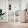 Dog Gate Set of 2 White Poplar Wood 63.0 in total length