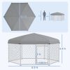 6.9' x 6.1' x 4.9' Outdoor Dog Kennel for Medium and Large-Sized Dogs with Waterproof UV Resistant Roof, Silver