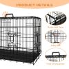 Dog Crate, 30 Inch Medium Dog Cage with Divider and Plastic Leak-Proof Pan Tray, Double Door Folding Metal Wire Cage for Indoor, Outdoor, and Travel
