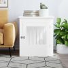 Dog Crate Furniture White Engineered wood Medium Locks