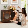 2-in-1 Dog Crate End Table - Rustic Brown, 88lbs Capacity, Farmhouse Style, 32.5"x18.5"x23.5"
