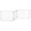 Dog Gate with Door Foldable 4 Panels White 126.0 " Poplar Wood