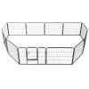 Dog Playpen Black Powder-coated steel 31.5x23.6 in panels