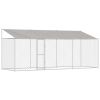 Dog Cage with Roof Silver 236.22 x 78.74 x 101.57 in