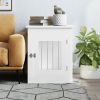 Dog Crate Furniture White Engineered wood, steel Medium Dog Crate