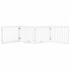 Dog Gate with Door Foldable 4 Panels White 126.0 " Poplar Wood