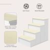 Dog Steps Pet Stairs for Bed Cat Ladder for Couch with Non-Slip Carpet, 15.7" x 23.2" x 21.3", White