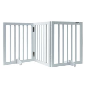 VEVOR Free Standing Dog Gate, 24" H x 60" W Freestanding Pet Gate, 3 Panels Foldable Dog Gate for Wide and Narrow Passageways (Function: Foldable, Width: 60 inch)